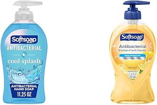 Softsoap Clean & Protect Antibacterial Liquid Hand Soap, Cool Splash Hand Soap, 11.25 Ounce, 6 Pack & Antibacterial Liquid Hand Soap, Kitchen Fresh Hand Soap, 11.25 Ounce, 6 Pack
