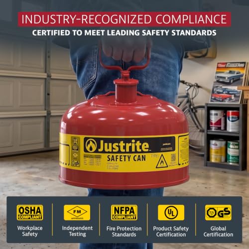 Justrite Red / 2 Gallon / Type I Cans