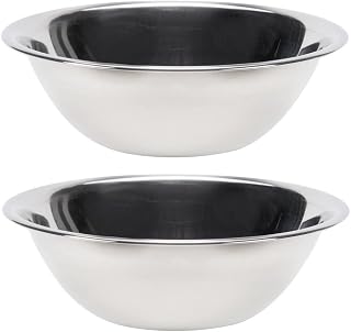 Vollrath 47943 Economy Mixing Bowls, Set of 2 (13-Quart, Stainless Steel)