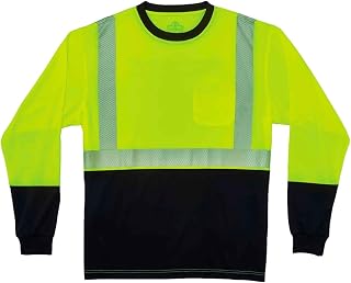 Ergodyne B3178166 GloWear 8281BK Hi-Vis Performance Long Sleeve T-Shirt - Class 2 - Long-2XL - Lime