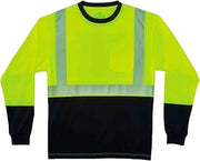 Ergodyne B3178150 GloWear 8281BK Hi-Vis Performance Long Sleeve T-Shirt - Class 2 - Long-Large - Lime