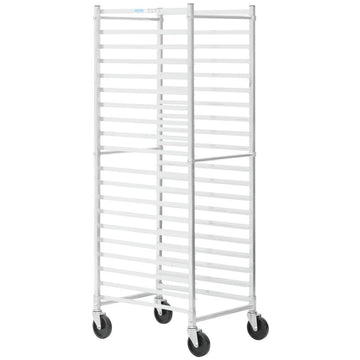 Bun Pan Sheet Pan Rack for 20 Pans End Load Aluminum - 26" L x 20" W x 70" H by HUBERT – Aluminum, Grey