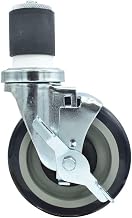 BK Resources 5" Polyurethane 2" Expanding Stem Swivel Caster for Work Tables with Top Lock Brake, NSF, 300lb Capacity Per Wheel