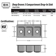 BK Resource W/out Faucet / 10 x 14 x 10 inches / Silver Single Bowl