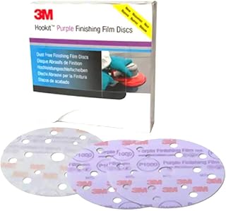 3M 51158 Hookit Microfinishing Film Discs 50 Pieces P1200 150mm 15H 260L Purple