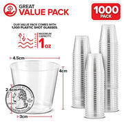 Stock Your Home 1000 Pack / 1.0 ounces / Clear Shot Glasses