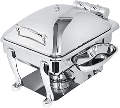 3964S Crown Collection 4 Quart Induction Chafing Dish, Square, Hinged Lid, Freedom Style Stand