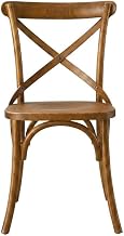 Furnifact Wooden Dining Side Chair with Cushioned Seat, Solid Wood Kitchen Chair for Dining Room and Comfy Home Office Desk, Walnut