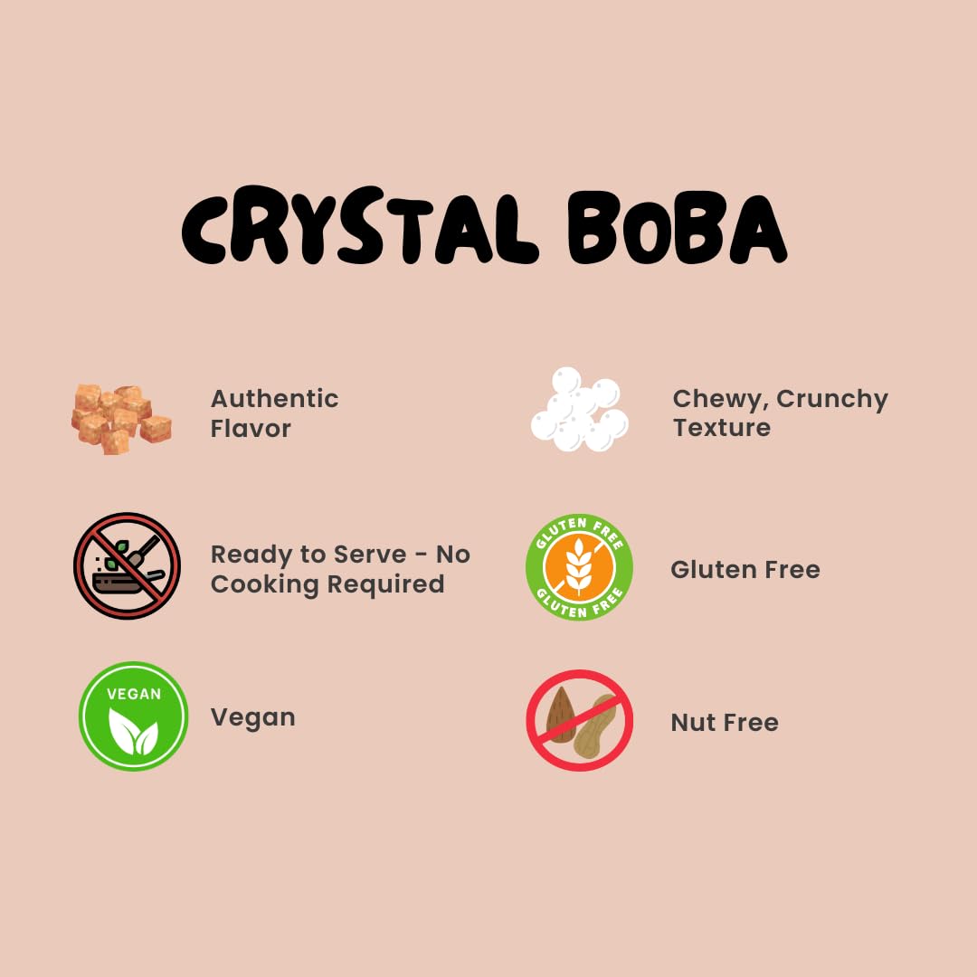 Crystal Boba (Brown Sugar) by Bossen – 70.4 ounces, Model BOSSEN-CrystalBoba-4.4lb-BSUG-8P17-X