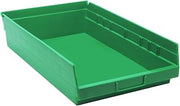 QUANTUM STORAGE SYSTEMS K-QSB110GN-2 2-Pack Plastic Shelf Bin Storage Containers, 17-7/8" x 11-1/8" x 4", Green