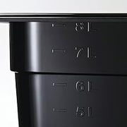 HUBERT Half-Size Polycarbonate Cold Food Pan, Black - 12 4/5" L x 10 3/7" W x 6" D