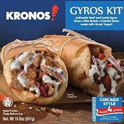 Kronos Gyros Kit, Authentic Beef and Lamb Gyros with Pita Bread and Tzatziki Sauce, Makes 4 Sandwiches, 19.8 oz, 6 kits per case