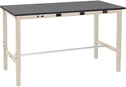Global Industrial Lab Workbench with Phenolic Resin Top & Power Apron, 60" W x 36" D, Tan