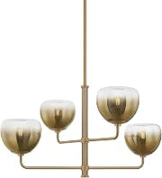 Troy Lighting F3734-PBR August - 4 Light Chandelier - 17.25 Inches Tall and 34 Inches Wide - Patina Brass