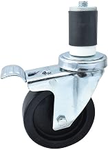 BK Resources 4" Polyolefin 1-1/2" Expanding Stem Swivel Caster for Work Tables with Total Lock Brake, NSF, 300lb Capacity Per Wheel
