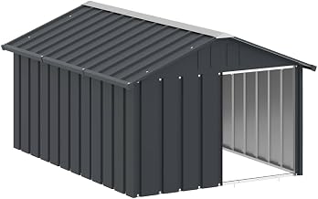 vidaXL Dog House Anthracite 45.9"x60.2"x32.1" Galvanized Steel