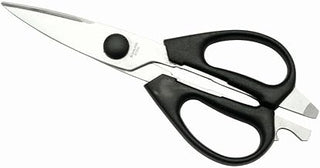 HUBERT Kitchen Shears with Black ABS Plastic Handle Stainless Steel - 8 1/2"L