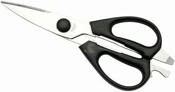 HUBERT Kitchen Shears with Black ABS Plastic Handle Stainless Steel - 8 1/2"L