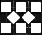 HUBERT Food Display Tiles, Full Double-Size Black Melamine Square Garnish Bowl Cut-Out - 21 1/2" L x 25 1/2" W