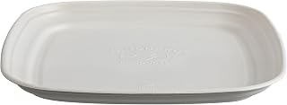 ECO PRODUCTS Compostable 14in Serving Tray, Case of 100, Square Regalia Vanguard Platter, Disposable Renewable White Molded Fiber, No PFAS, Lid Available, ASTM Compliant, BPI-Certified