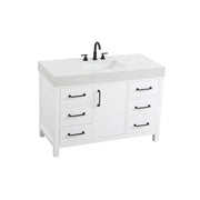 Nathan Bathroom Vanity White by Lighting Design – Wood, White, Model VF60648WH
