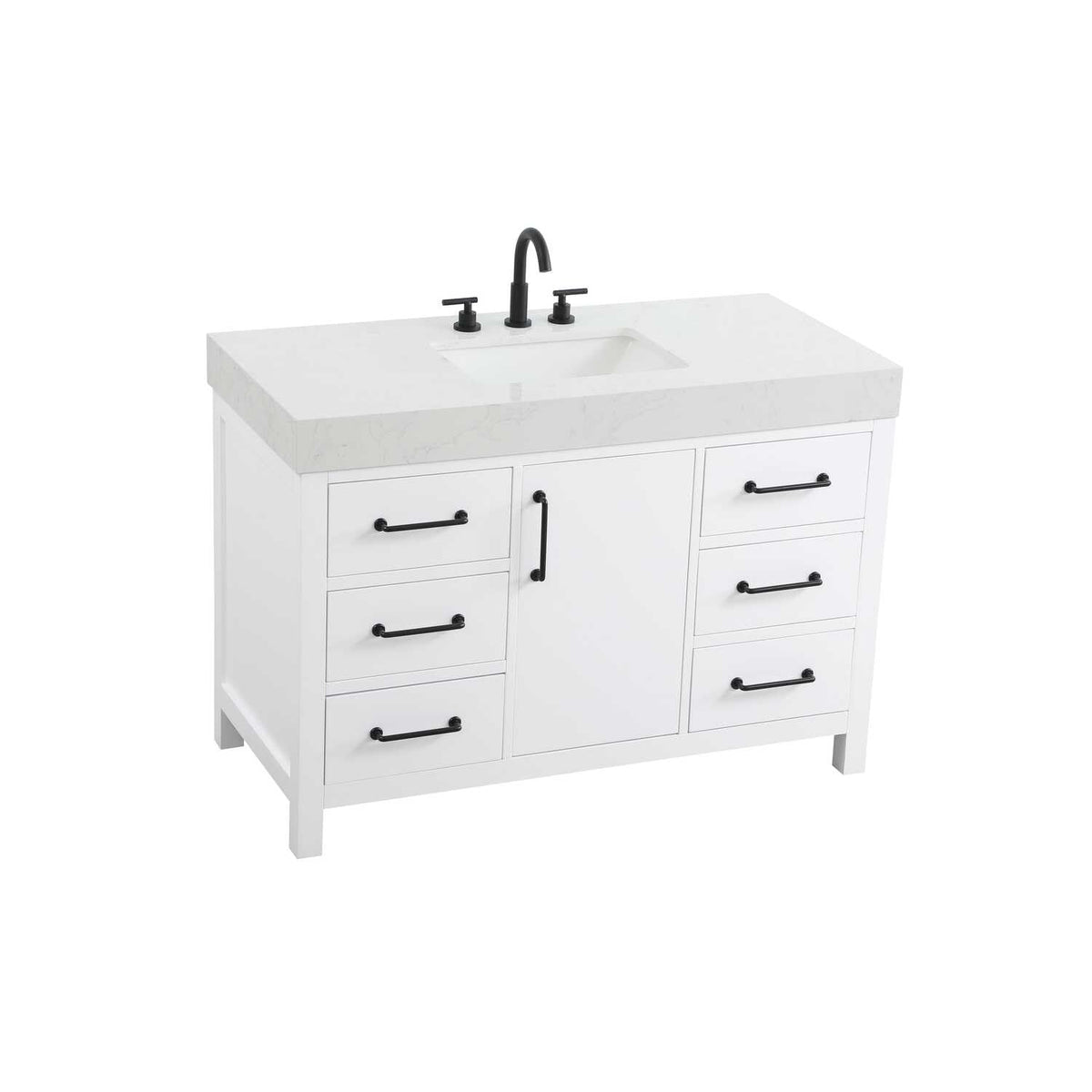 Nathan Bathroom Vanity White by Lighting Design – Wood, White, Model VF60648WH