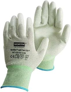 Honeywell Home Antistatic Gloves, Gray, XL, PR, tan/Off White, 10