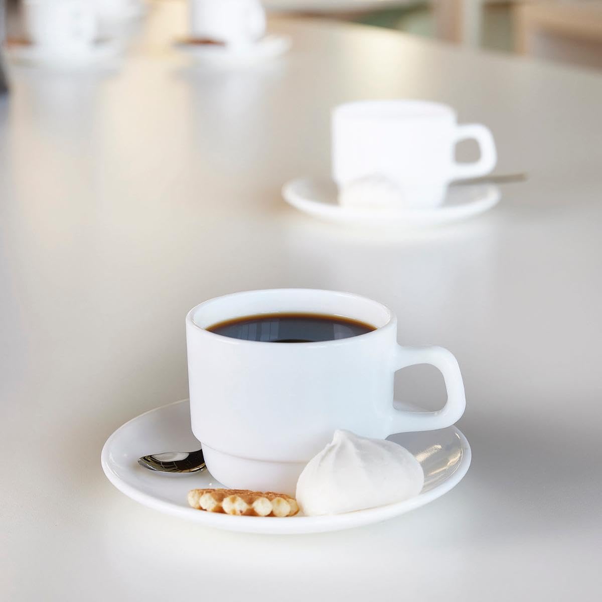 Food Storage Cup by Arcoroc – 13cm, 1.0 centiliters, Porcelain, White, Pack of 6