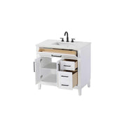 36" Single Bathroom Vanity in Honey White by Elegant Kitchen and Bath – unspecified, Aluminum, White, Model VF82536WH