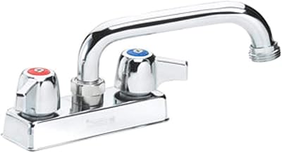 Krowne 11-450L Krowne Silver Series Laundry Faucet, Deck Mount, 4" Centers, 6" Swing spout, Quarter-Turn Ceramic Cartridge Valve, Hose Adapter for Garden Hose, Low Lead Compliant‌‍‌‌‌‌‍‌‌‍