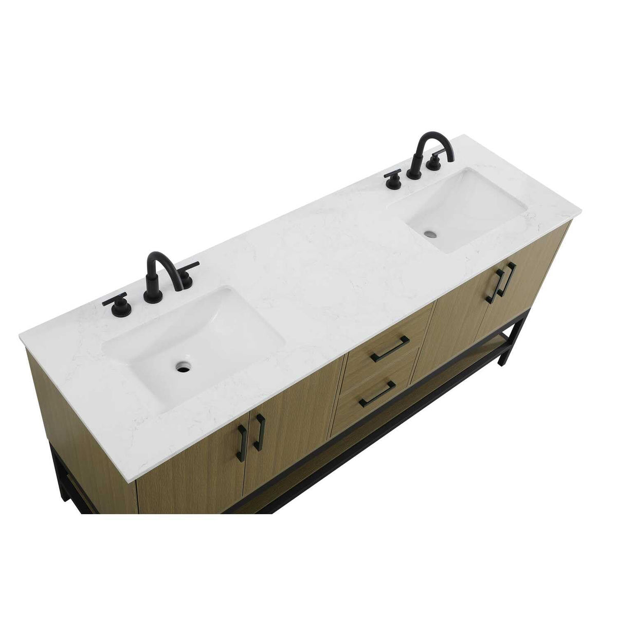 Elegant Kitchen and Bath 72" Double Bathroom Vanity in Chestnut Brown by Elegant Lighting – 72" W x 22" H x 24" D, Wood, Chestnut Brown, Model VF60772DMCB