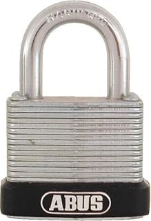 Economy Laminated Steel Keyed Different Padlock by ABUS – KD, Alloy Steel, Silver, Model 45/30 C KD