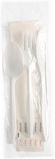 Genuine Joe Cutlery Utensil Kit with Napkin/Salt/Pepper, Individually Wrapped, Medium-Weight, White, 250 Count