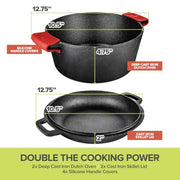 Modern Innovations 2 / 1 Pack Pack of 2 / Black Dutch Ovens