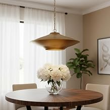 HomeRoots 611633 8 x 24 x 24 in. Gold Single Metal Dimmable Ceiling Light with Gold Shades