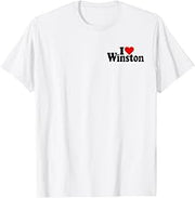 I LOVE HEART WINSTON NAME ON A TEE T-Shirt