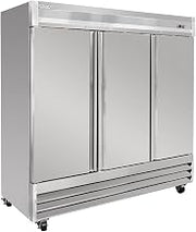 80 4/5" Three Section Reach In Refrigerator, (3) Left/Right Hinge Solid Doors, 115v