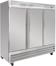 80 4/5" Three Section Reach In Refrigerator, (3) Left/Right Hinge Solid Doors, 115v