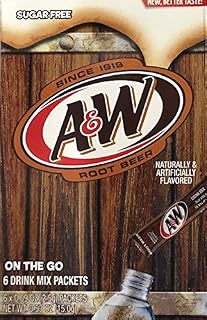 Lot of 6 Boxes A & W Root Beer Singles (6 Count per box)
