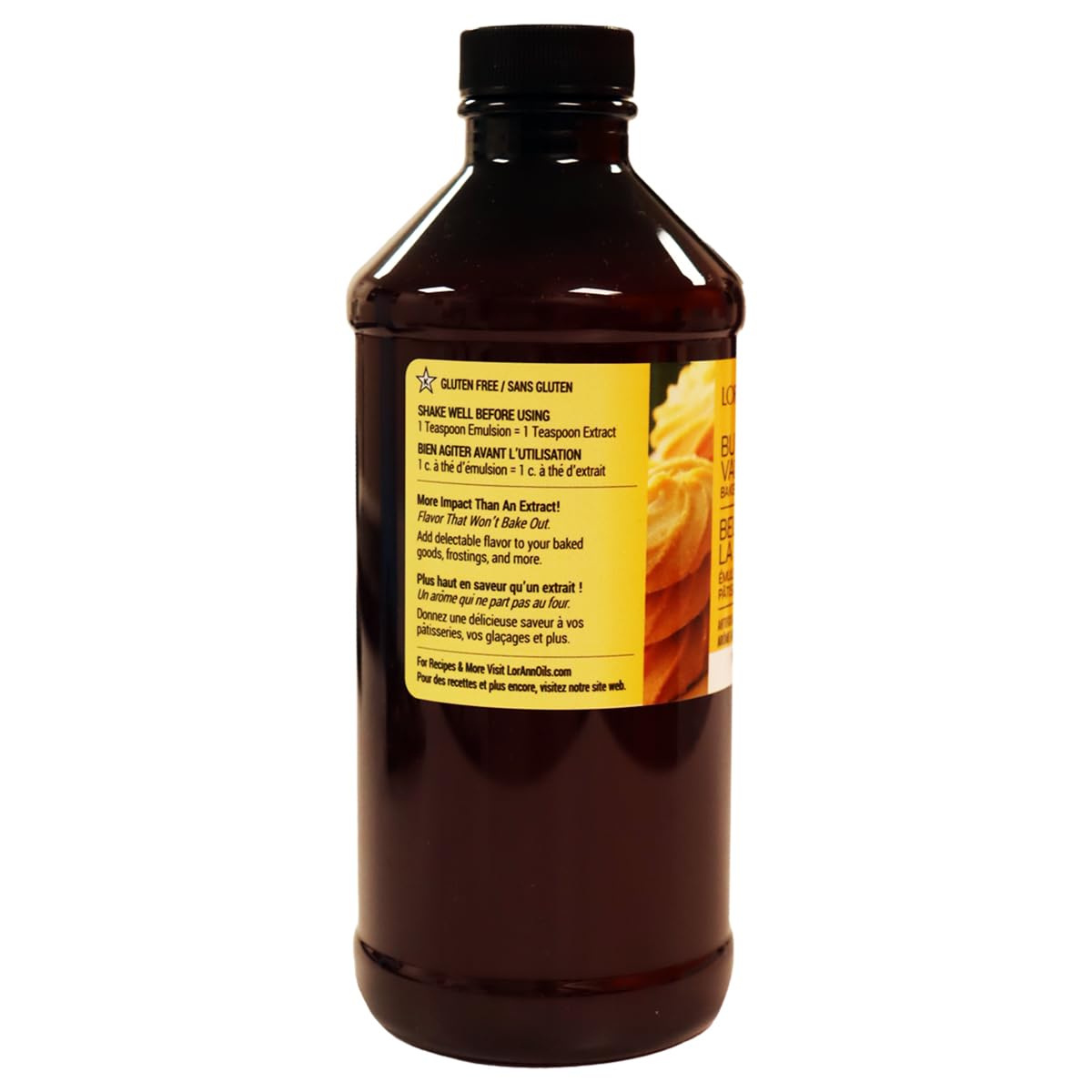Butter Vanilla Bakery Emulsion 16 oz Bundled with Caramel Bakery Emulsions 4 oz by LorAnn Oils – 16 oz