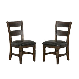 Brown Ladderback Wood Dining Chairs Set of by Starlight Canyon Home – Solid Wood, Mahogany, Brown, Pack of 2