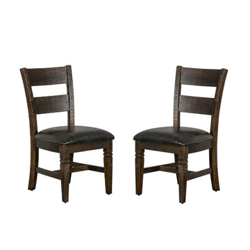 Brown Ladderback Wood Dining Chairs Set of by Starlight Canyon Home – Solid Wood, Mahogany, Brown, Pack of 2