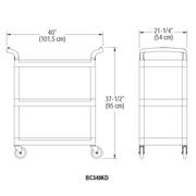 Speckled Gray 3 Shelf Knockdown Utility Cart by Cambro – 21.65x37.40x12.59, In Description, Grey, Model BC340KD-480