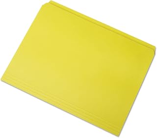AbilityOne Straight Cut Stained File Folders - Letter Size, Yellow 7530-01-364-9486: Box, 100 Item(s)
