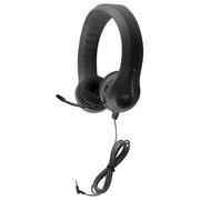 Kid's Flex-Phones TRRS Headset with Gooseneck Microphone by HamiltonBuhl – Foam, Electronics, Steel, Black, Model HECKFX2BLK