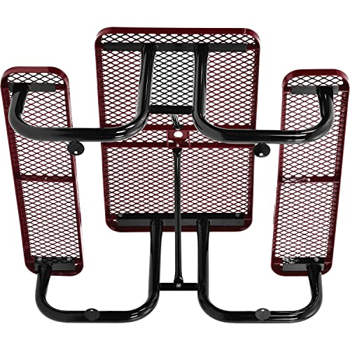 Global Industrial Red / 62 inches x 48 inches x 29.5 inches / Industrial Picnic Tables