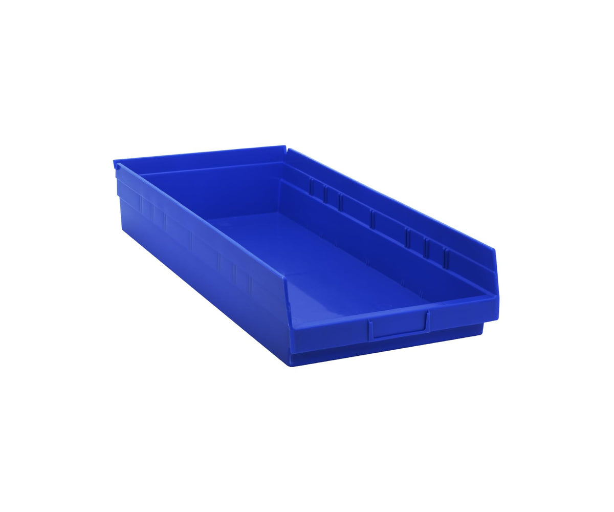 QUANTUM STORAGE SYSTEMS Blue / 24L x 12W x 4H / Economy 4" Shelf Bins Open Storage Bins