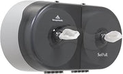 Sofpull Centerpull -by-Side Toilet Paper Dispenser by GP PRO (Georgia-Pacific), Translucent Smoke, 56509, 20.125" W x 7.000" D x 10.750" H
