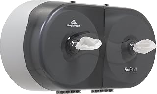 Sofpull Centerpull -by-Side Toilet Paper Dispenser by GP PRO (Georgia-Pacific), Translucent Smoke, 56509, 20.125" W x 7.000" D x 10.750" H