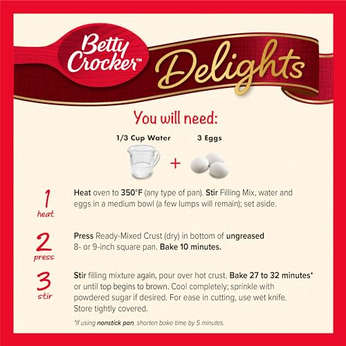 Betty Crocker Lemon Bars / 16.5 Ounce (Pack of 12) / 12 Cakes